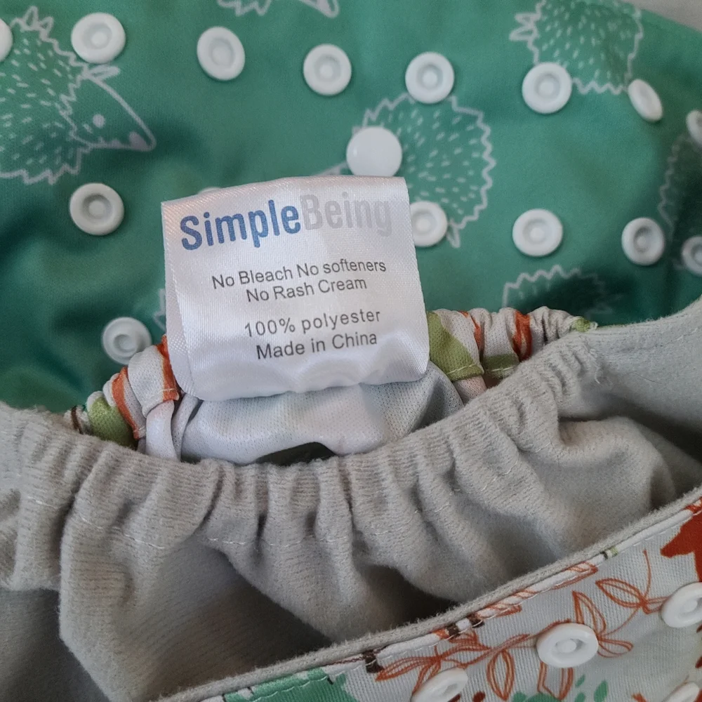Colorful Animal Print Cloth Diapers Set